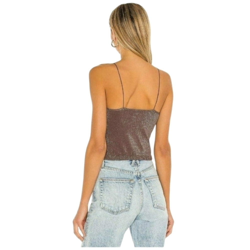 Free People Intimately Skinny Strap Brami Lurex Crop Top In Mink•XS/S•NW… - Picture 2 of 11